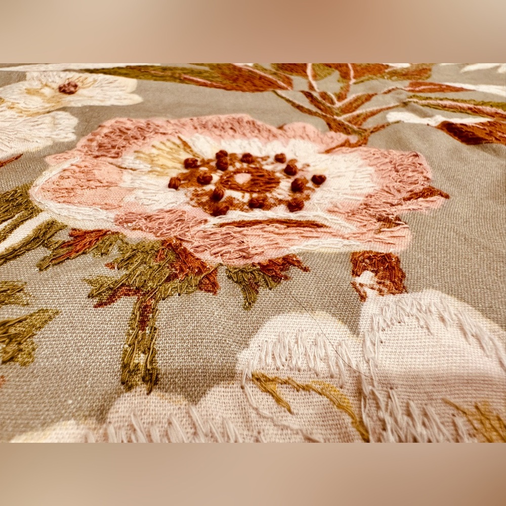 New Pottery Barn embroidered pillow cover - Picture 4 of 14